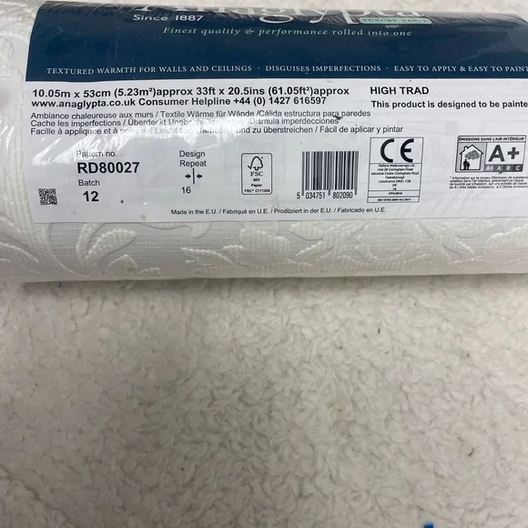 Luxury Damask Paintable Wallpaper Embossed Blown Vinyl Anaglypta RD80027 - Picture 3 of 5